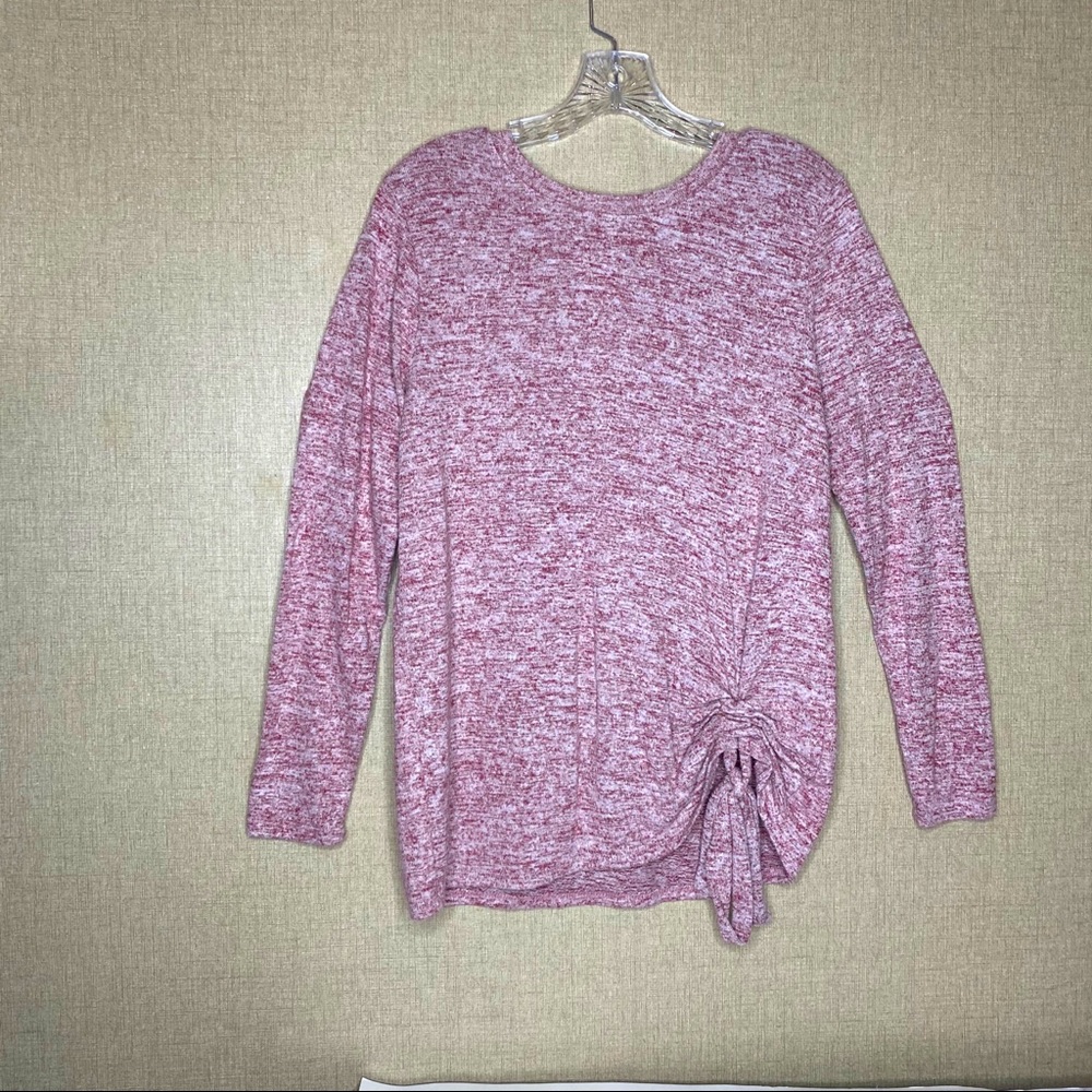 Thyme + Honey yoga sweater heather maroon  medium